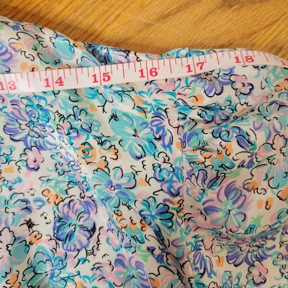 Vintage 1980sJT Dress Floral Wrap Dress with Blue and Pink Accents Size 10